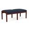 Lesro Lenox Wood 2 Seat Bench Wood Frame, Mahogany, RF Blueberry Upholstery LW2001 - alternate 2